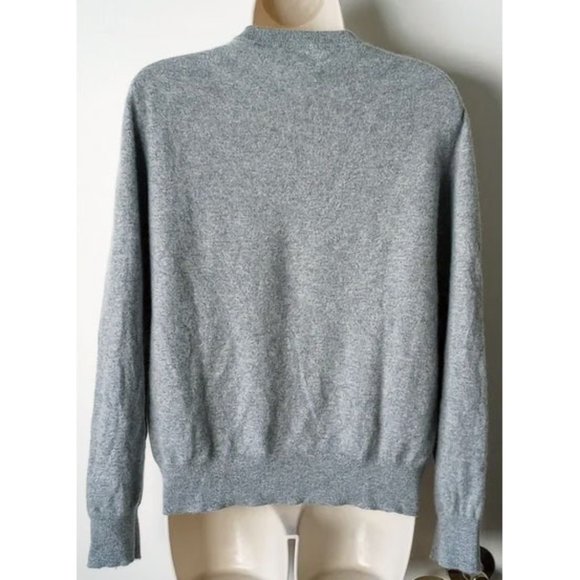 Quince 100% Mongolian Cashmere Fitted Crewneck Sweater XL Heather Gray - Picture 4 of 6